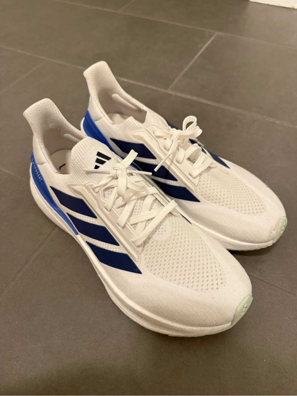 adidas White and Navy Men's Athletic Running Shoes